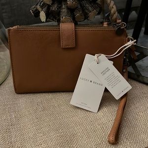 Lucky Brand Cognac Genuine Leather Wallet New.